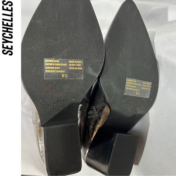 FREE PEOPLE BY SEYCHELLES SHINE ON TALL BOOTS IN METALLIC PEWTER NWT SIZE 6.5 - Picture 7 of 7
